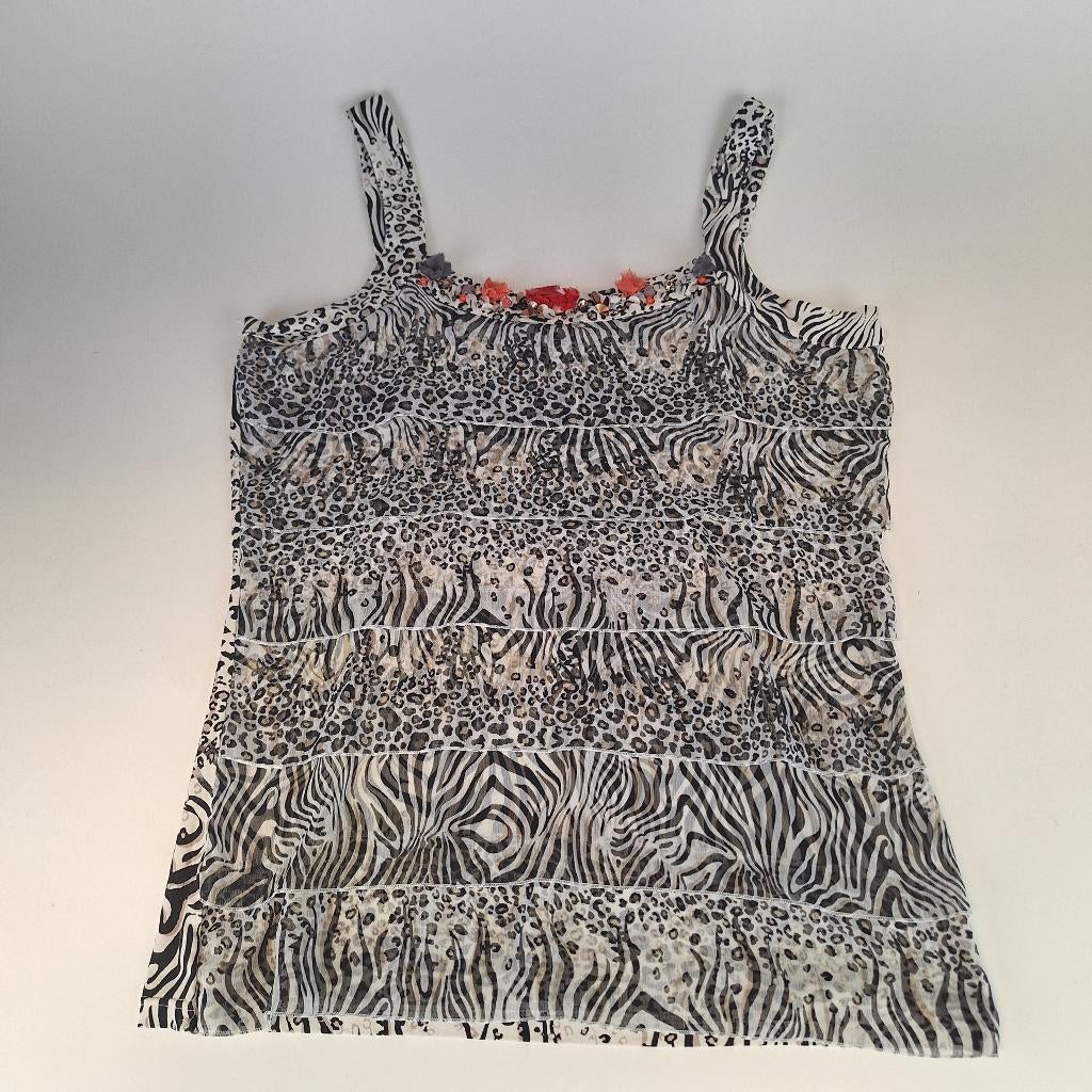 Dames top hemd brede bandjes tijgerprint SãoPaulo 44, Kleding | Dames, Tops, SãoPaulo, Zwart, Maat 42/44 (L), Ophalen of Verzenden