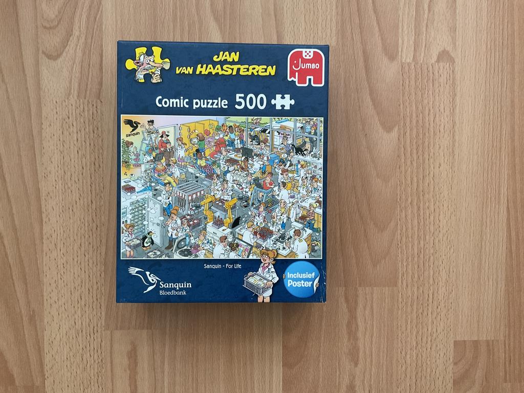 Jan van Haasteren Sanquin - For Life, Ophalen of Verzenden, 500 t/m 1500 stukjes, Zo goed als nieuw