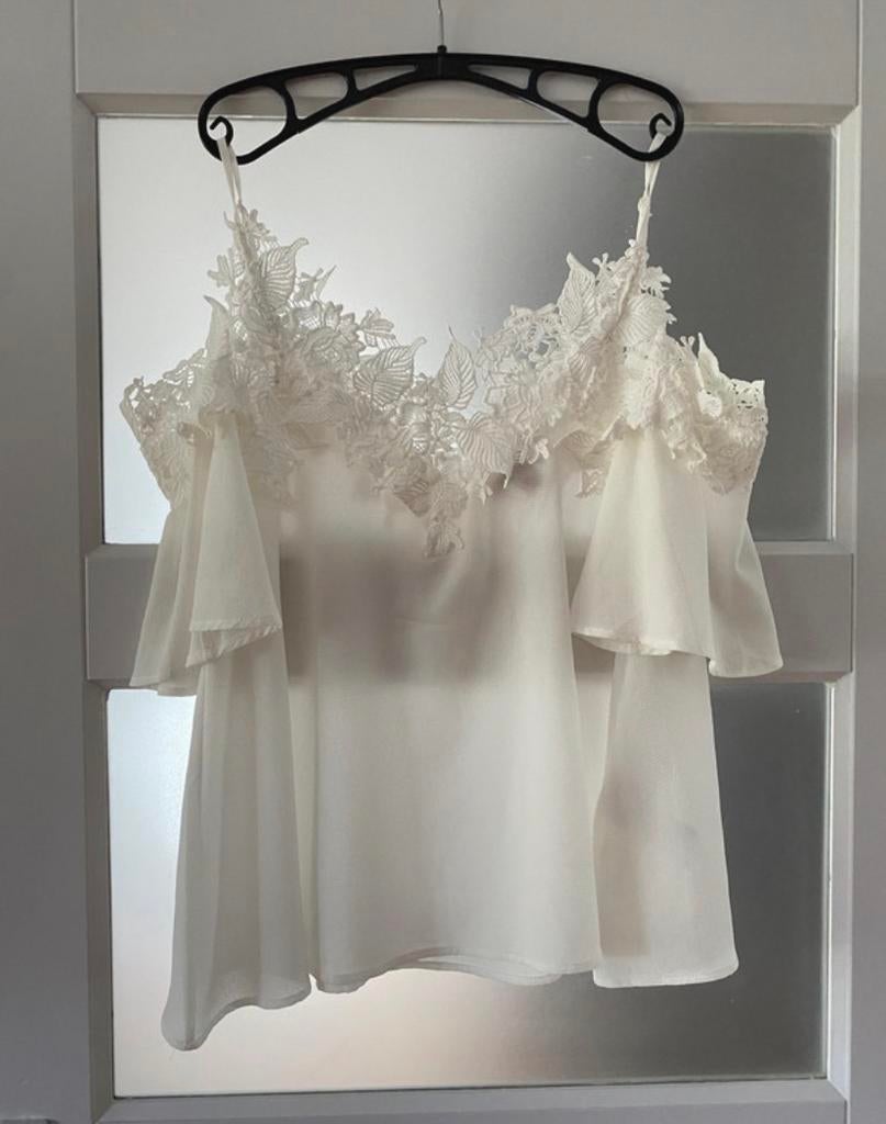 Elegante Anna Fied top, Maat 38/40 (M), Wit, Ophalen of Verzenden, Zo goed als nieuw