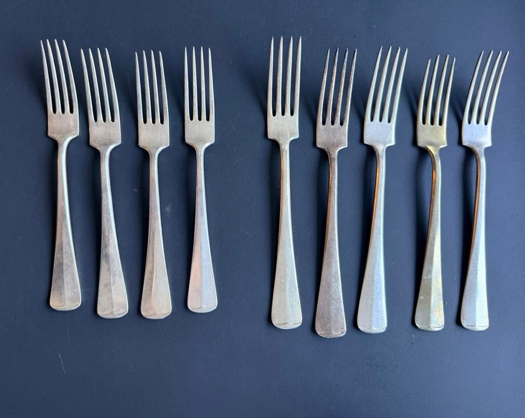 Verzilverde forken, Ophalen of Verzenden, Zo goed als nieuw, Zilver