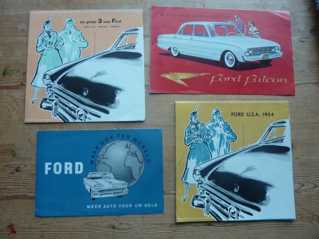 Ford USA folders 1950s 4 stuks, Gelezen, Ford, Ophalen of Verzenden, Ford