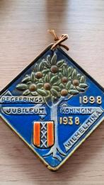 Jubileum wandtegel Koningin Wilhelmina 1898-1938, Antiek en Kunst, Antiek | Wandborden en Tegels, Ophalen