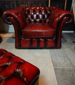 Chesterfield Clubfauteuil + Voetenbankje, Ophalen of Verzenden, Zo goed als nieuw, Info@treasurecollection.nl, Treasure