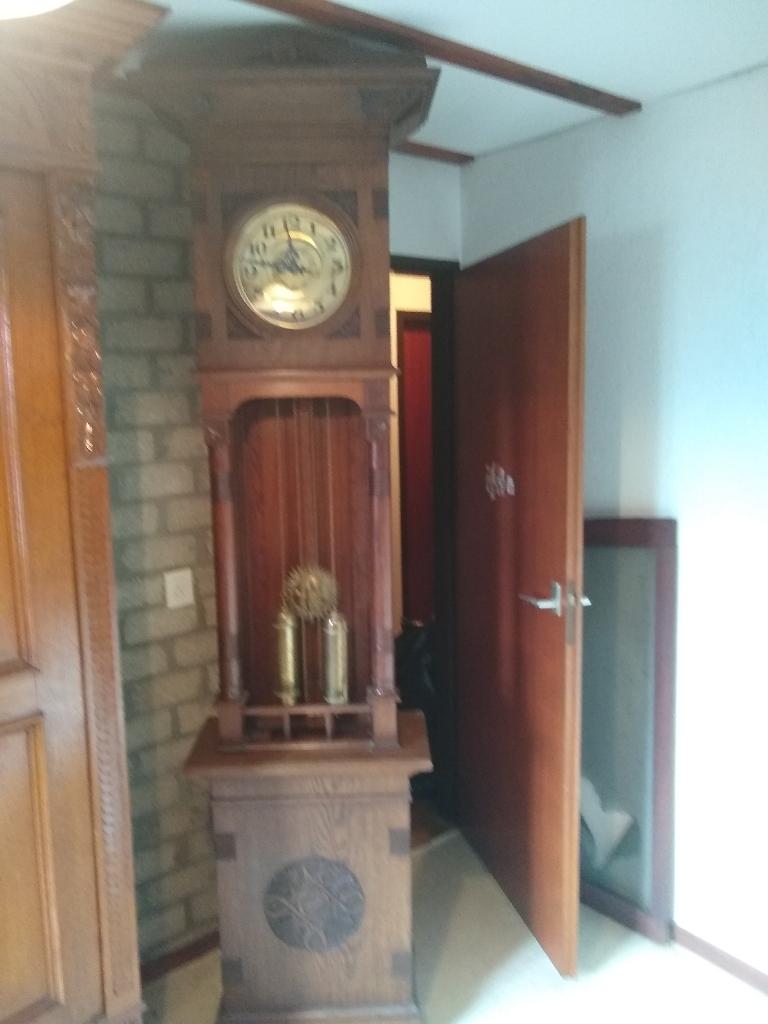 Jugendstil eiken staanklok,puntgaaf, Ophalen, Zo goed als nieuw, Analoog, Staande klok