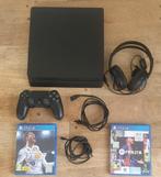 PlayStation 4 Slim met controller en 2 games +headset, Ophalen of Verzenden, Zo goed als nieuw, Met 1 controller, Slim