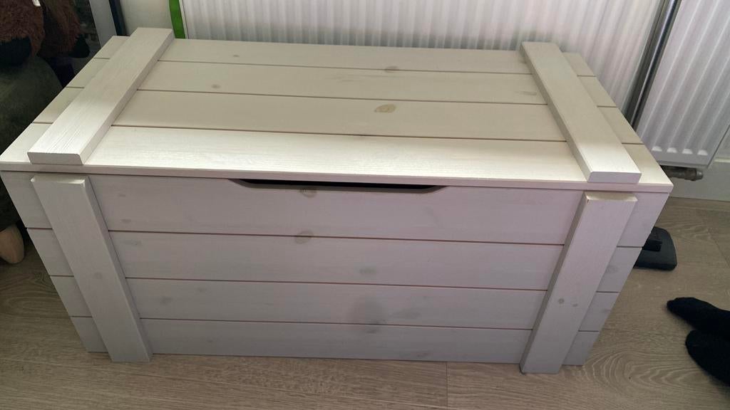 Woood speelgoedkist licht grijs, Huis en Inrichting, Woonaccessoires | Kisten, Ophalen, Gebruikt, Minder dan 50 cm, 75 tot 100 cm