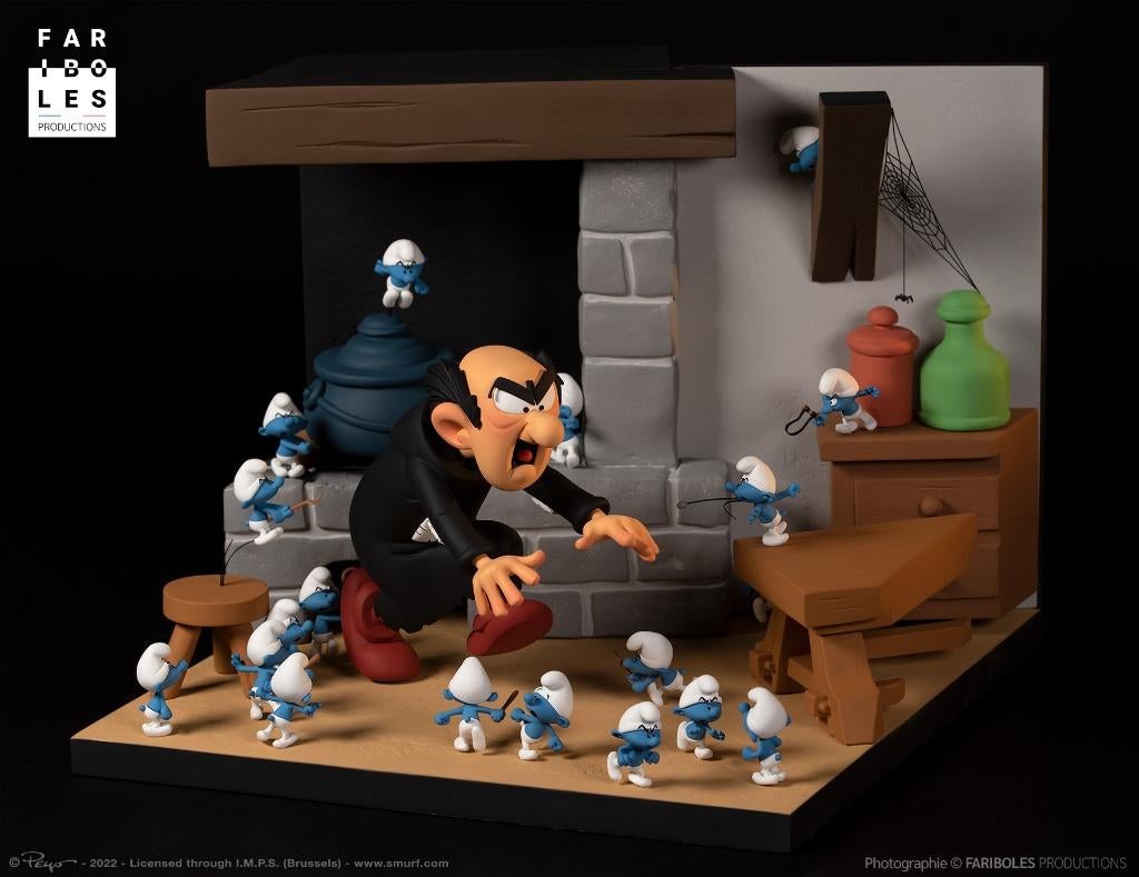 Cargamel met de Smurfen scene by Fariboles, Verzamelen, Ophalen, Kuifje, Nieuw, Beeldje of Figuurtje