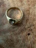 Massief gouden herenring 14K met 0,25 ct diamant, Sieraden, Tassen en Uiterlijk, Ringen, 19 tot 20, Heer, Ophalen of Verzenden