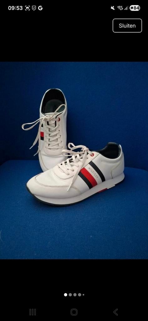 Tommy Hilfiger heren sneakers - Maat 44, Wit, Tommy Hilfiger, Ophalen of Verzenden, Sneakers of Gympen