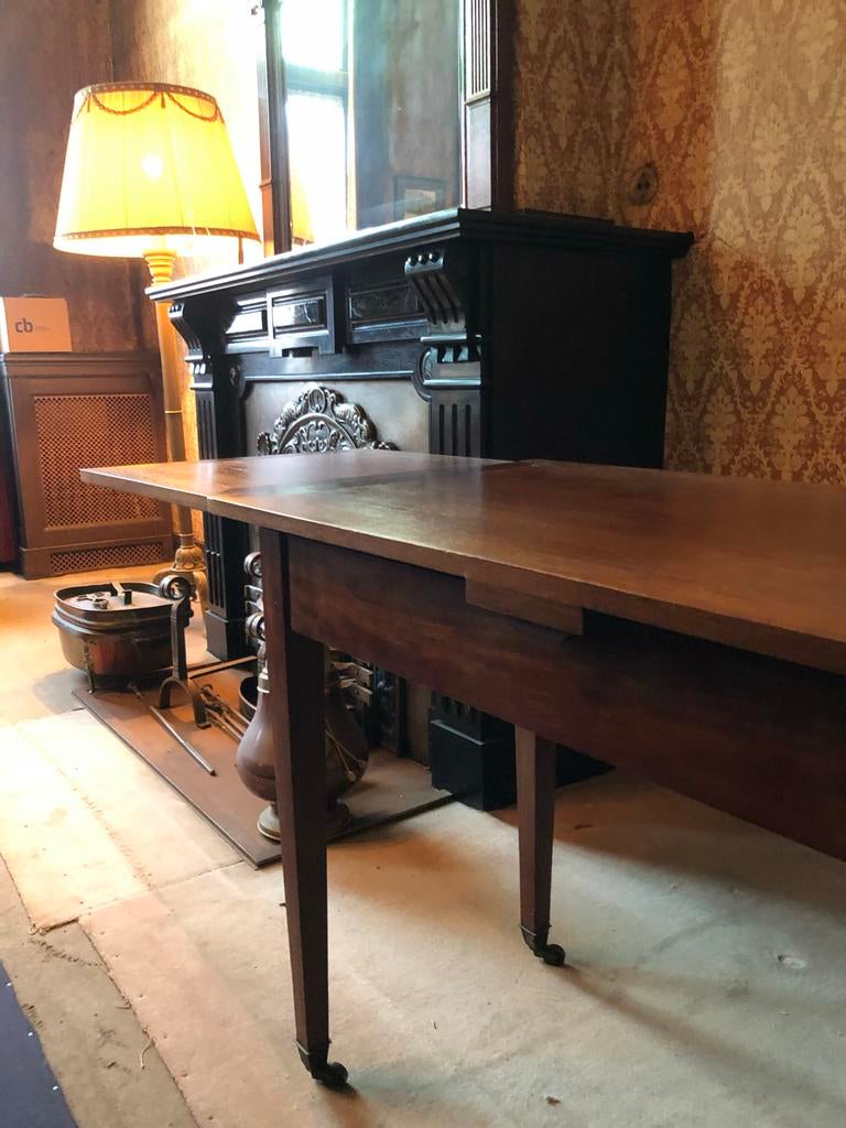 SIDE TABLE uitschuifbare tafel teak/mahoniehout bijzettafel, Huis en Inrichting, Tafels | Bijzettafels, Ophalen, Georgean colonial strak vroeg 19de eeuws koloniaal
