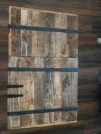 Mango houten kist/salontafel met metalen accenten, Huis en Inrichting, Woonaccessoires | Kisten, Ophalen, 100 tot 150 cm, Zo goed als nieuw