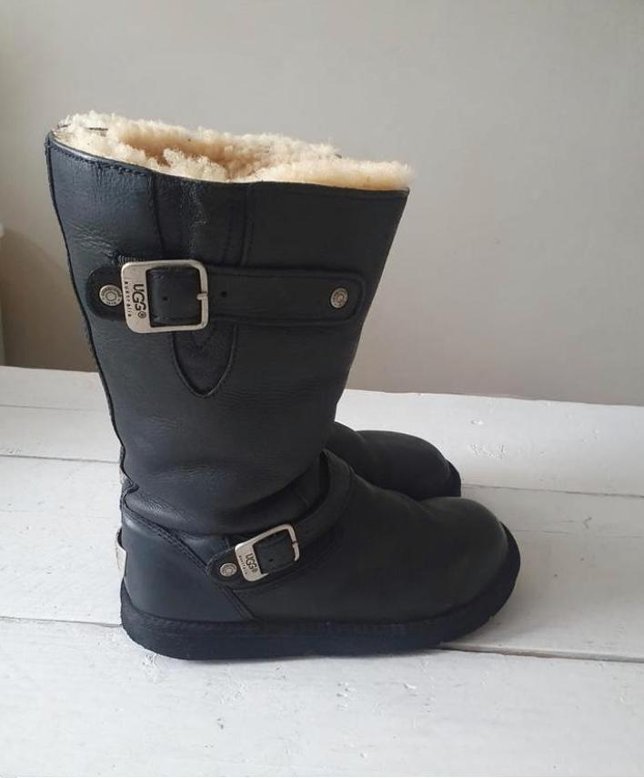 UGG 38, zwart, leer, Kleding | Dames, Schoenen, Hoge laarzen, UGG, Zwart, Ophalen of Verzenden