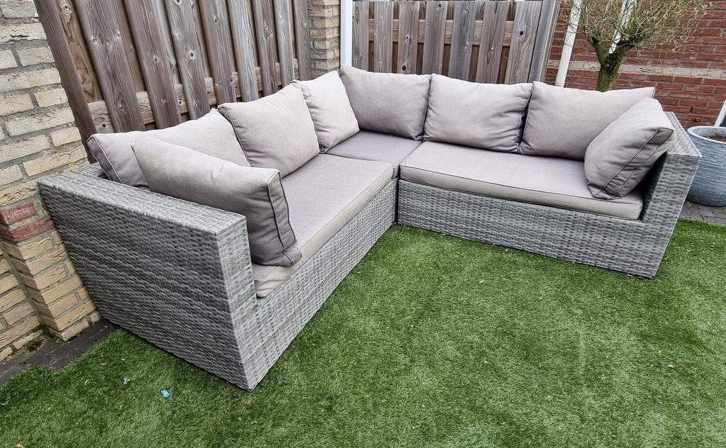 Grijze loungehoek 214x214x80, Ophalen