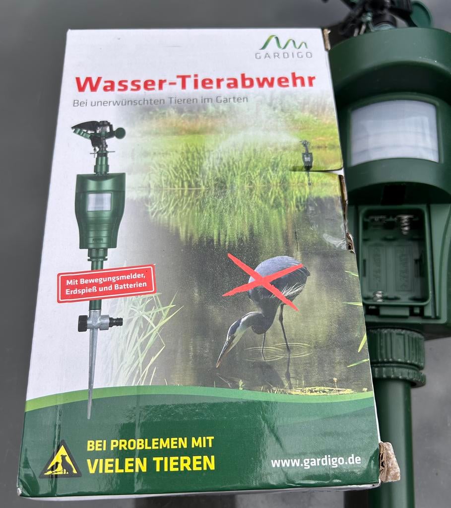 Gardigo Waterstraal Ongedierteverjager - Reiger & Katten, Tuin en Terras, Bestrijdingsmiddelen, Gebruikt, Ongediertebestrijding