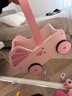 Roze houten poppenwagen, Ophalen of Verzenden, Gebruikt, Overige typen