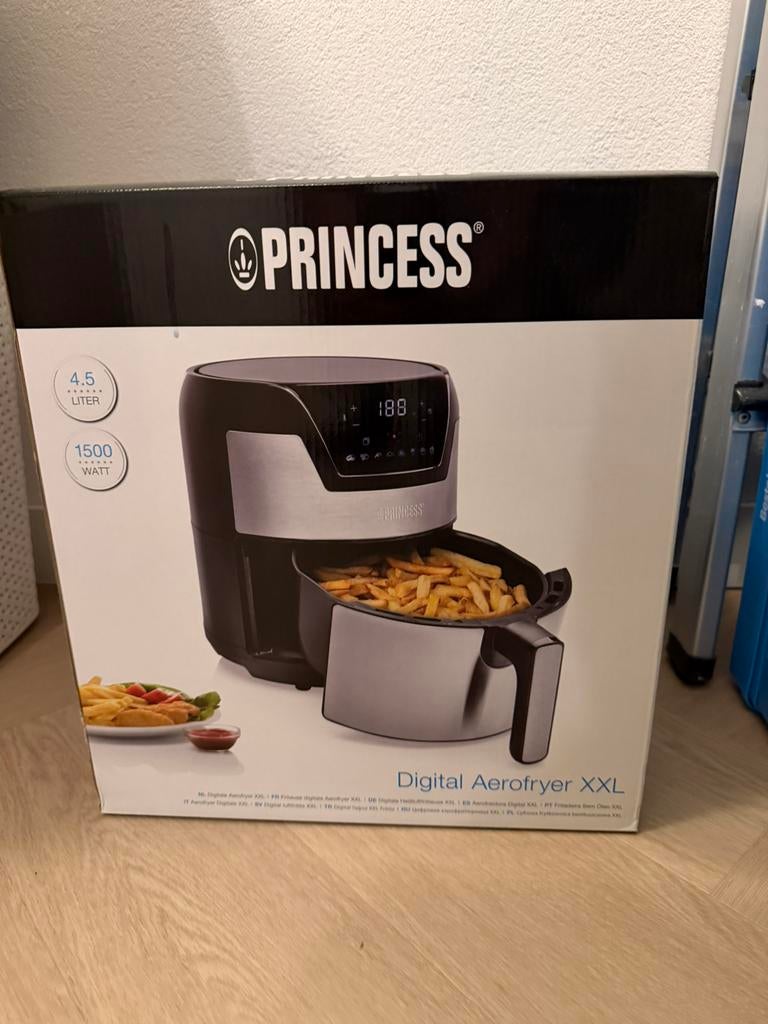 Princess digitaal airfryer 4.5L XXL, Ophalen of Verzenden, Nieuw, Airfryer XXL, 1500 gram of meer