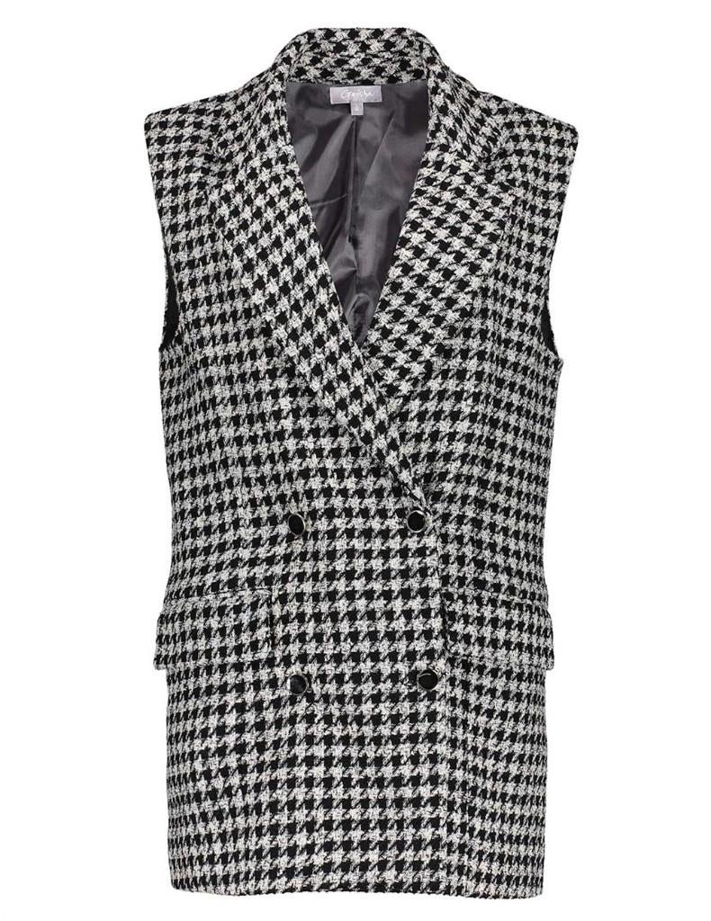 Geisha lange blazer gilet vest, zwart wit, mt 40/L, zgan, Maat 38/40 (M), Geisha, Zwart, Ophalen of Verzenden