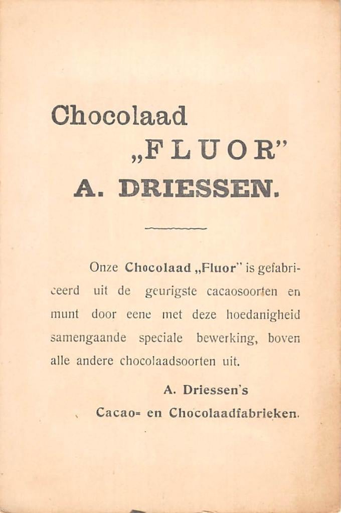 Rotterdam Reclame Chocolaad Fluor A. Driessen Cacao Chocola, Verzenden, Voor 1920, Ongelopen, Zuid-Holland