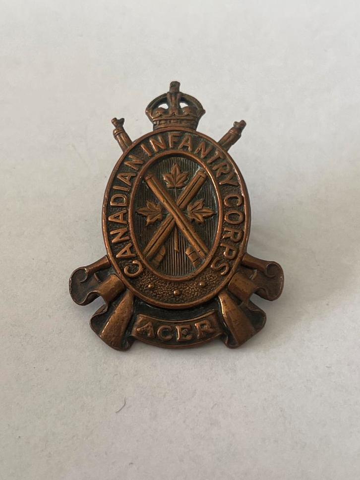 Canadees Infanterie Korps Embleem - Vintage Militair, Verzamelen, Militaria | Algemeen, Landmacht, Embleem of Badge, Overige gebieden