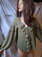 Groene blouse, Ophalen of Verzenden, Zo goed als nieuw, Maat 42/44 (L), Groen