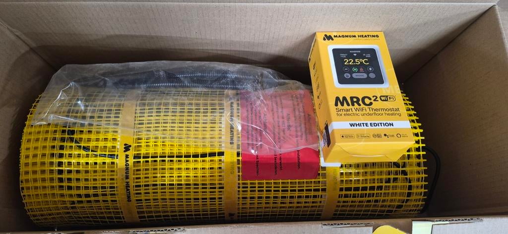 Magnum 5m2 Elektrische Vloerverwarming incl Thermostaat WIT, Thermostaat, Minder dan 30 cm, Nieuw, Minder dan 60 cm