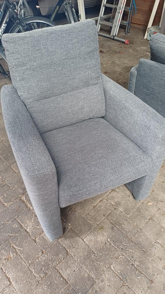 2 Grijze luie stoelen / fauteuils Montel exclusief, Huis en Inrichting, Fauteuils, Ophalen, Modern, Comfortabel, Gebruikt, 75 tot 100 cm