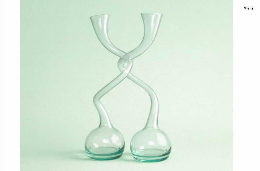Design glazenvazen  met 2 halzen, Verzamelen, Glas en Borrelglaasjes, Zo goed als nieuw, Overige typen, Ophalen of Verzenden