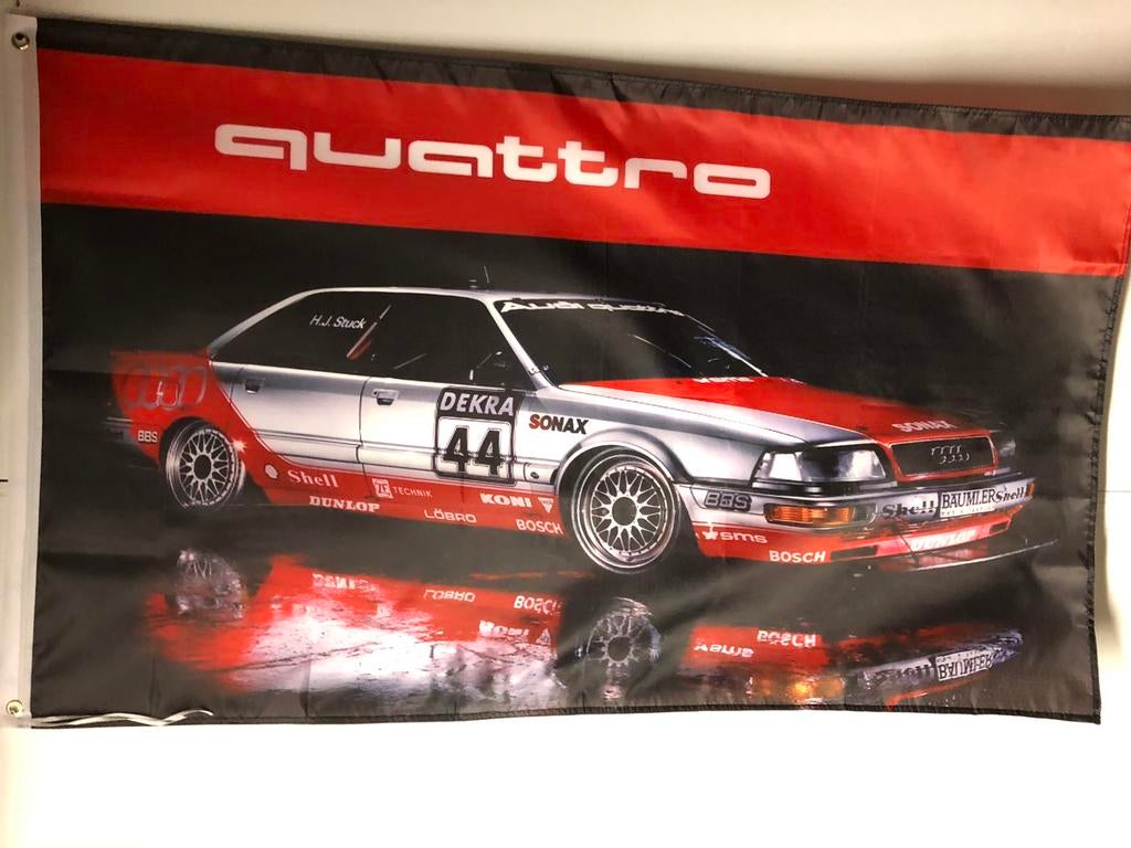 Vlaggem met audi motief / quattro / 80 / V6, Verzamelen, Ophalen of Verzenden, Nieuw