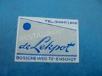 Oud lucifermerk restuarant De Lekpot in BERKEL - ENSCHOT, Ophalen of Verzenden, Zo goed als nieuw, Luciferdoosjes of -merken