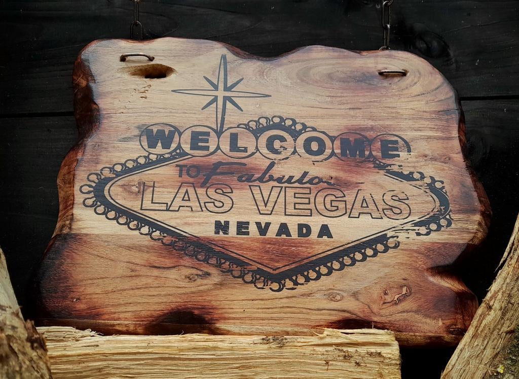 Massief houten garage/mancave bord uniek kado oud Americana, Ophalen of Verzenden, Nieuw