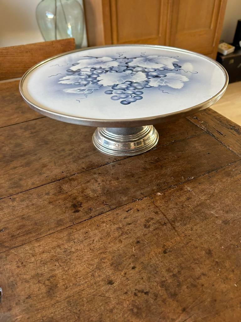 Franse antiek brocante taart plateau, Ophalen of Verzenden