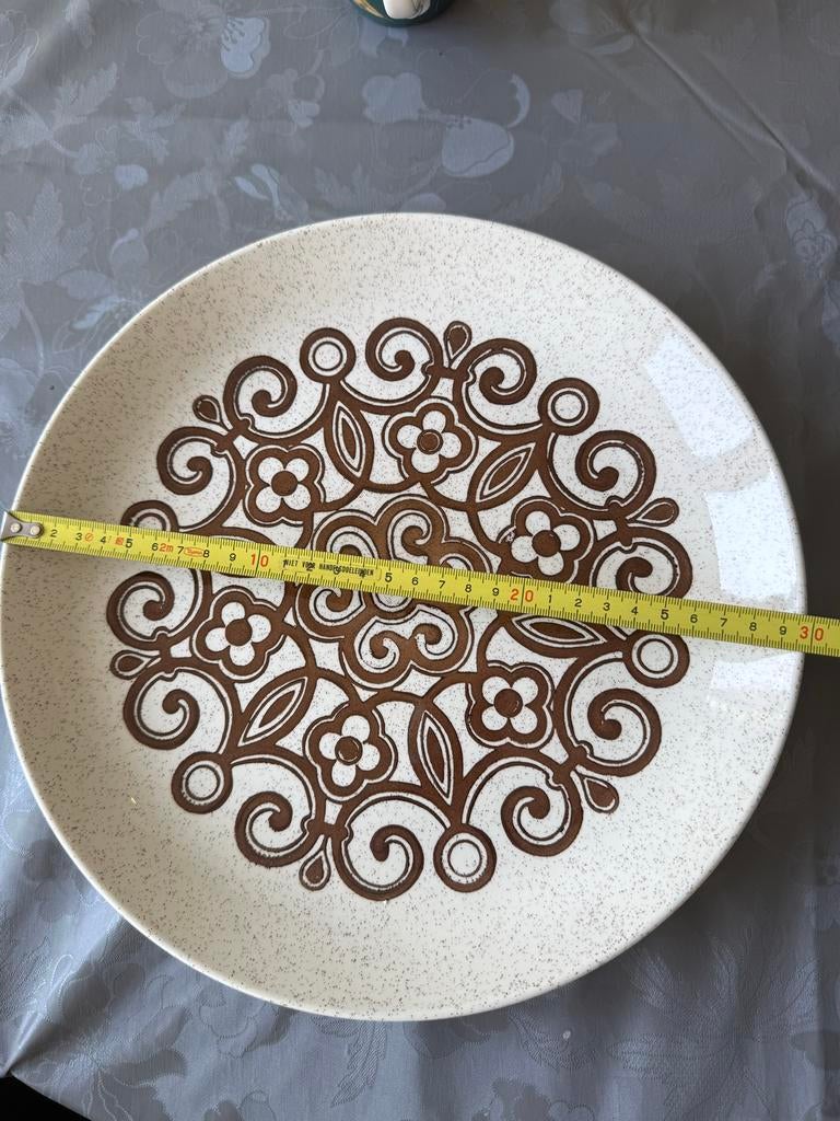 Vintage Biltons bord, bruin bloemmotief, 30 cm, Ophalen of Verzenden, Zo goed als nieuw, Bord(en), Overige stijlen