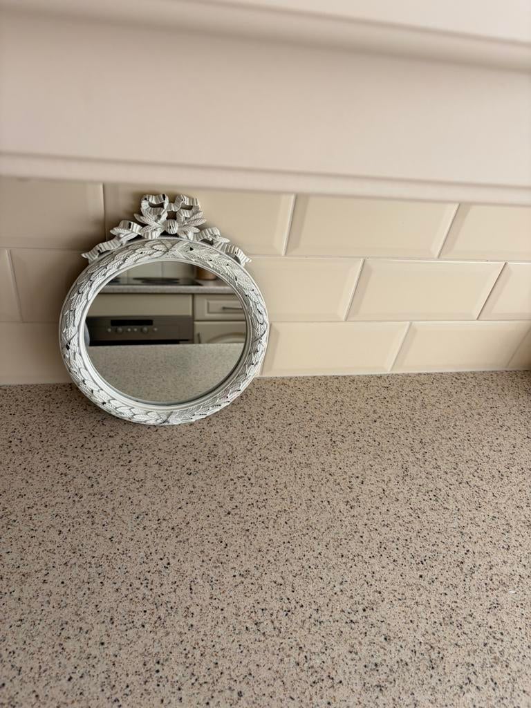 Riviera Maison spiegel., Huis en Inrichting, Ophalen, Minder dan 50 cm, Rond, Zo goed als nieuw