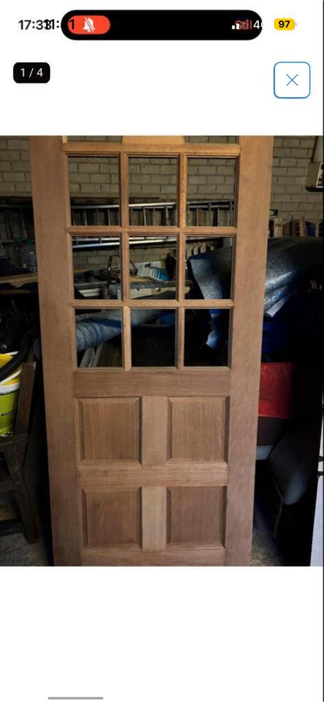 Eiken Houten deur, Doe-het-zelf en Verbouw, Deuren en Horren, Gebruikt, 80 tot 100 cm, Binnendeur, Ophalen of Verzenden