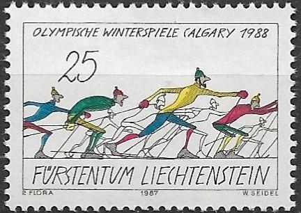 Liechtenstein 1987 mi.934 sport OLYMPISCHE WINTERSPELEN, Postzegels en Munten, Postzegels | Europa | Overig, Gestempeld, Overige landen