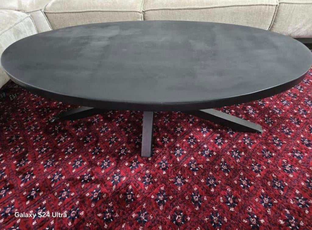 Salon en eettafel te koop, Tuin en Terras, Ophalen, Zo goed als nieuw, Rond, Hout