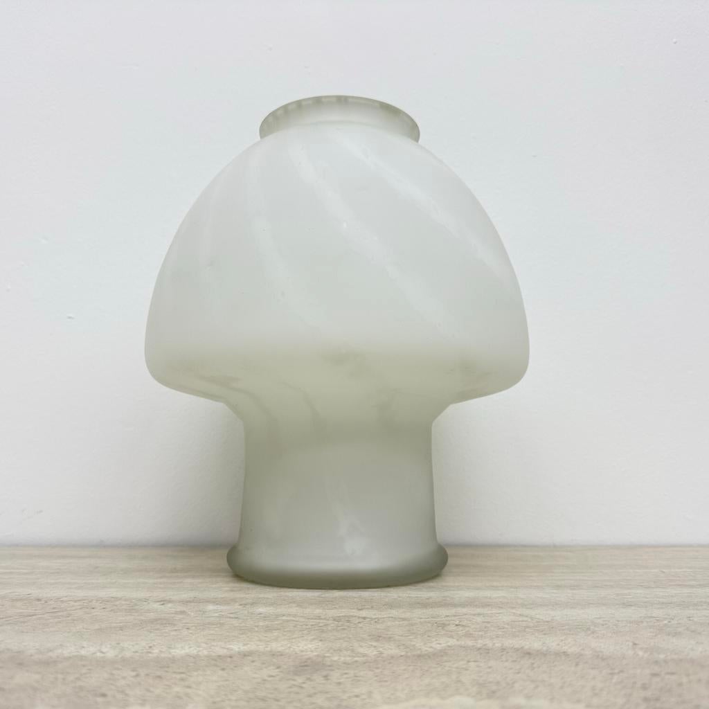 Vintage jaren 70 mushroom retro melkglas met swirl, Antiek en Kunst, Ophalen of Verzenden