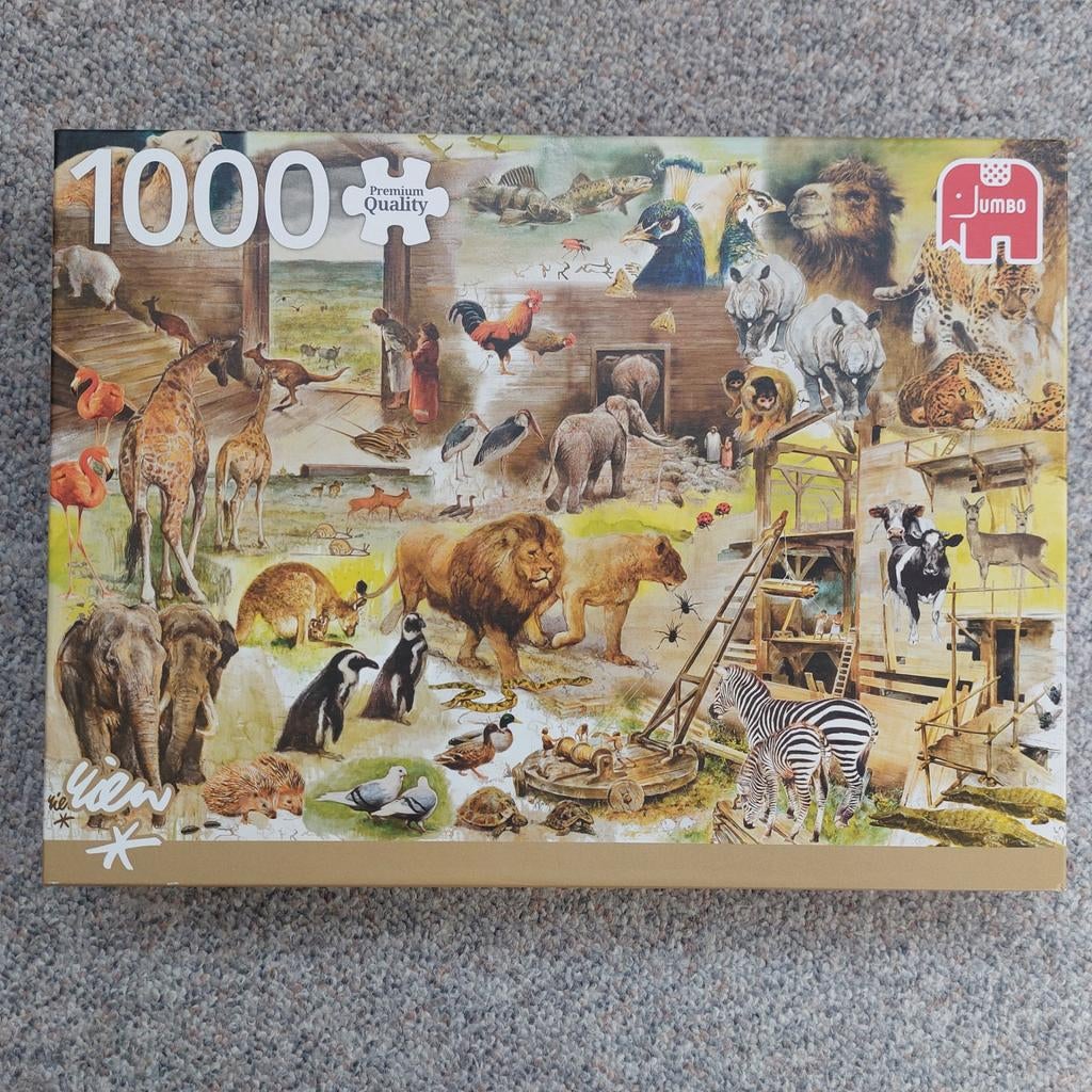 Jumbo Legpuzzel 1000 stukjes Rien Poortvliet Ark van Noach, Ophalen, 500 t/m 1500 stukjes, Zo goed als nieuw