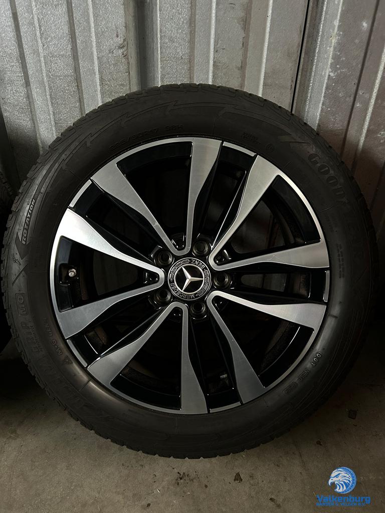 6mm! Originele Mercedes C-klasse W206 17 inch breedset zwart, Gebruikt, -, -, Banden en Velgen