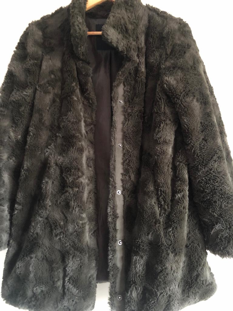 Faux fur jas M, Ophalen of Verzenden, Zo goed als nieuw, Maat 38/40 (M), Groen
