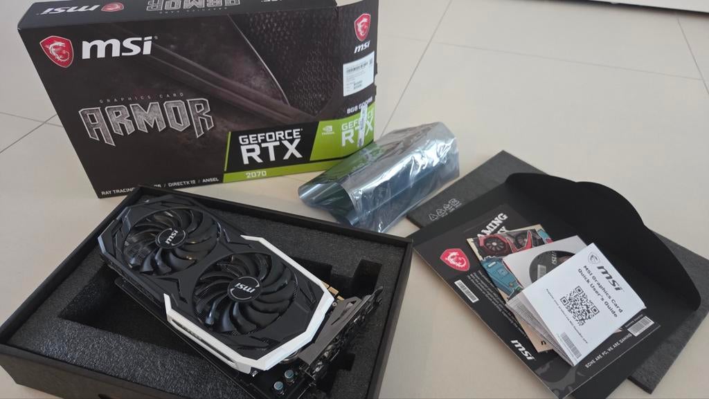MSI GeForce RTX 2070 Armor 8G - Uitstekende staat, PCI-Express 3, Gebruikt, GDDR6, Ophalen of Verzenden