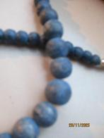 Lava kralen ketting kleur blauw 43 cm. lang 50 gram., Ophalen of Verzenden, Zo goed als nieuw, Blauw, Steen of Mineraal