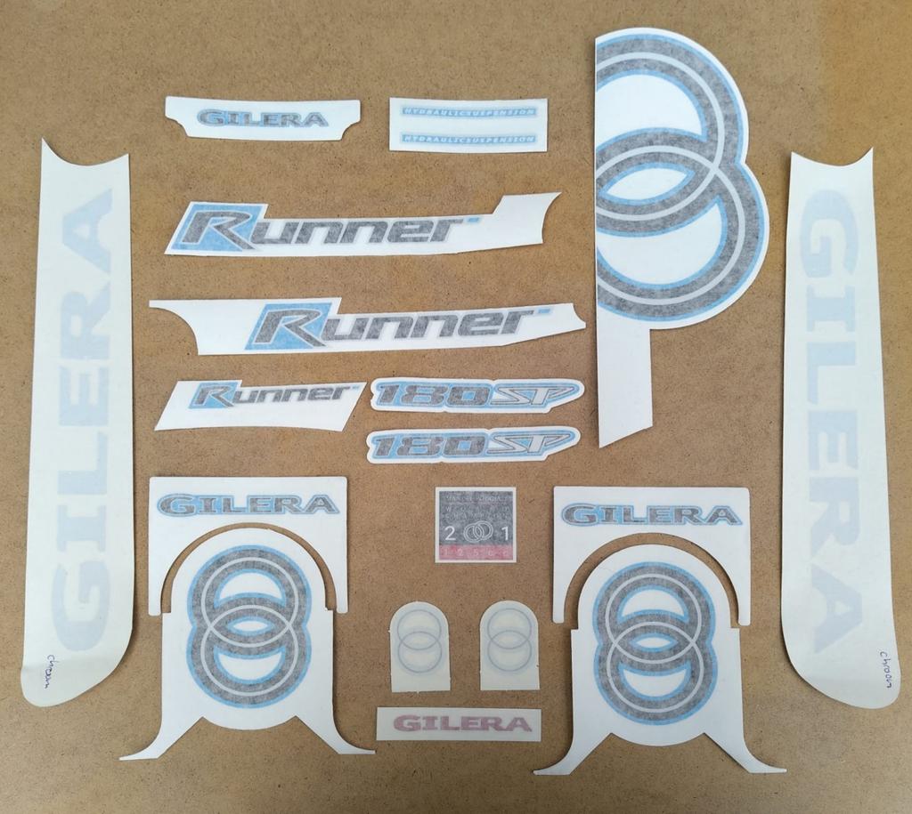 Stickerset Gilera Runner SP Pro "polini blauw", Ophalen of Verzenden