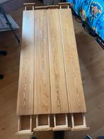Stevige grenen salontafel met laadjes, Ophalen, Gebruikt, 100 tot 150 cm, 50 tot 100 cm
