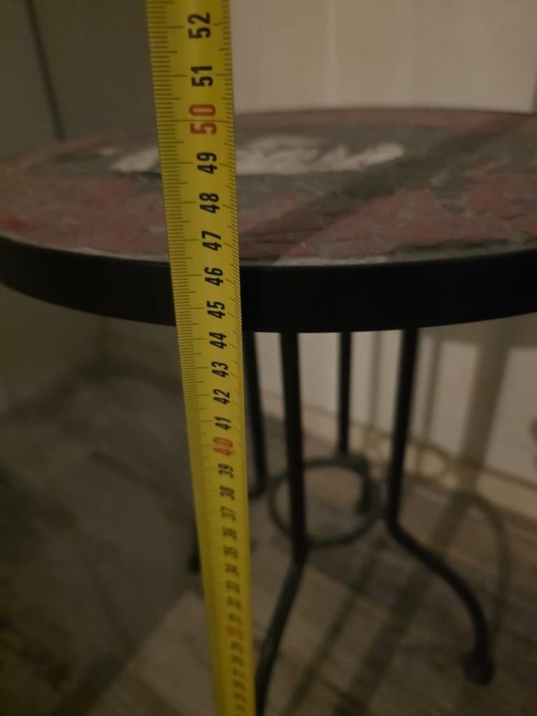 Unieke handgemaakte mozaïek tafel, Huis en Inrichting, Tafels | Bijzettafels, Nieuw, Rond, 45 tot 60 cm, Minder dan 55 cm, Overige materialen
