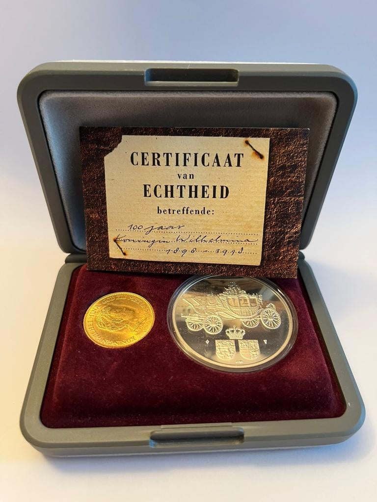 Gouden tientje Wilhelmina 1912, Postzegels en Munten, Munten | Nederland, Setje, Koningin Wilhelmina, Zilver, Overige waardes