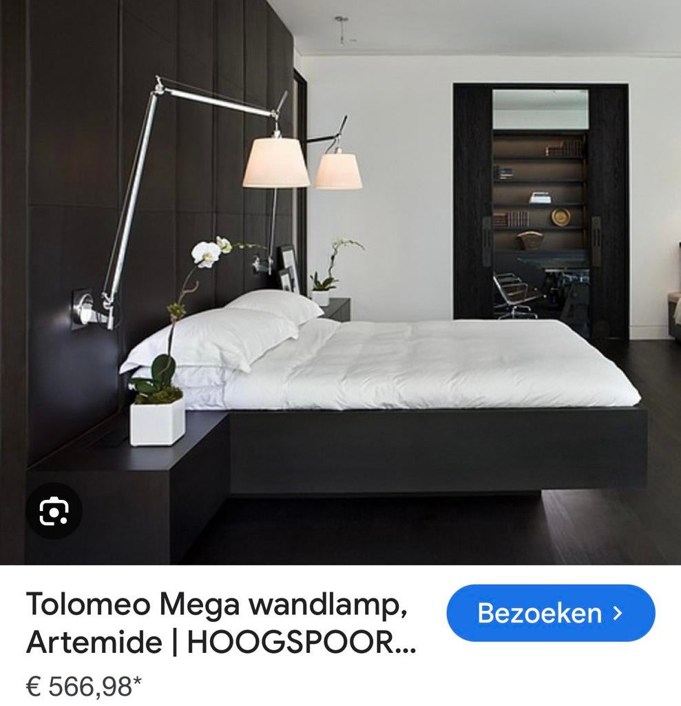 Artemide tolomeo mega wandlamp zonder kap, Huis en Inrichting, Ophalen of Verzenden, Gebruikt, Metaal, Design