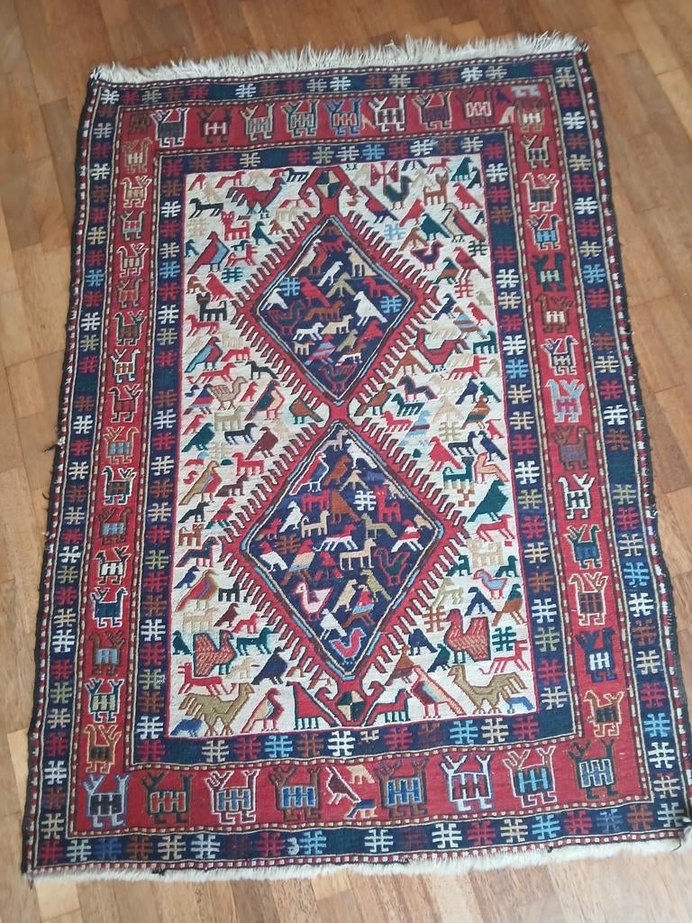 Handgeknoopt Perzisch tapijt - 160 x 110 cm, Gebruikt, 100 tot 150 cm, Ophalen of Verzenden, Perzisch, Traditioneel