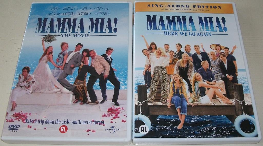 Film-Serie *** MAMMA MIA! *** Deel 1 + 2, Alle leeftijden, Ophalen of Verzenden, Zo goed als nieuw