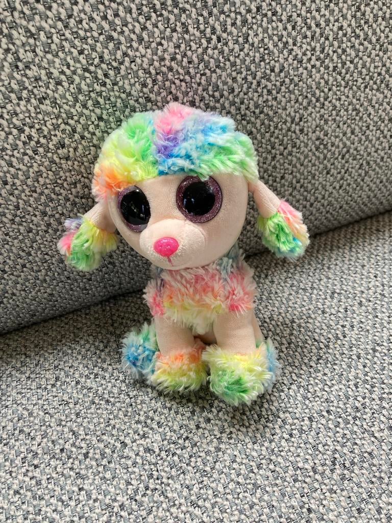 Ty Beanie Boo Hondje Poodle Rainbow, Gebruikt, Meerkleurig, Klein (minder dan 20 cm), Ty